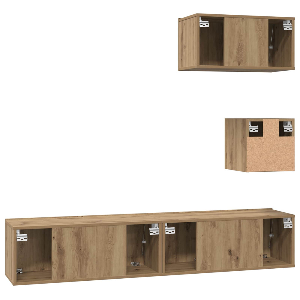 Set mobile TV 3 pcs Rovere artigianale Legno multistrato