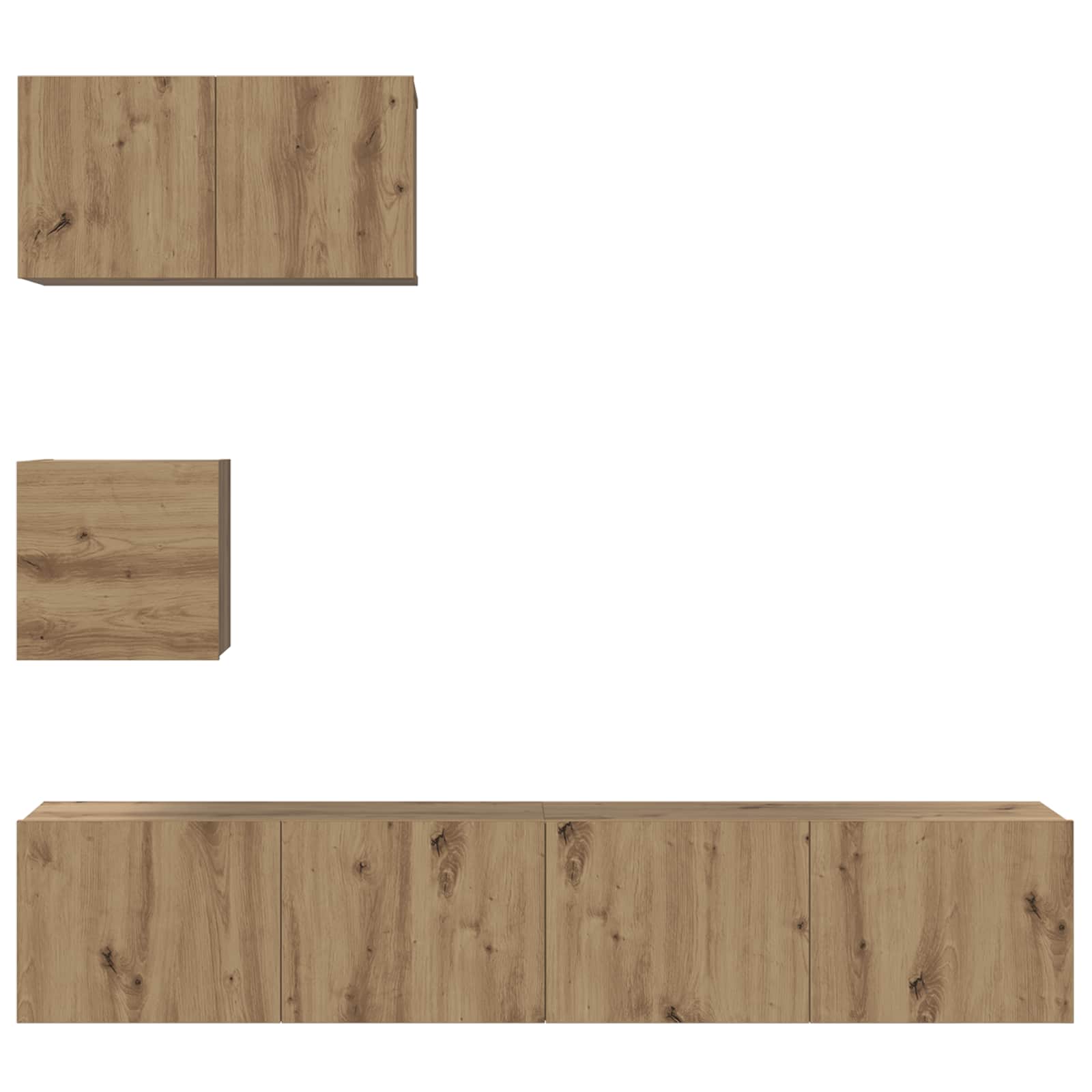 Set mobile TV 3 pcs Rovere artigianale Legno multistrato