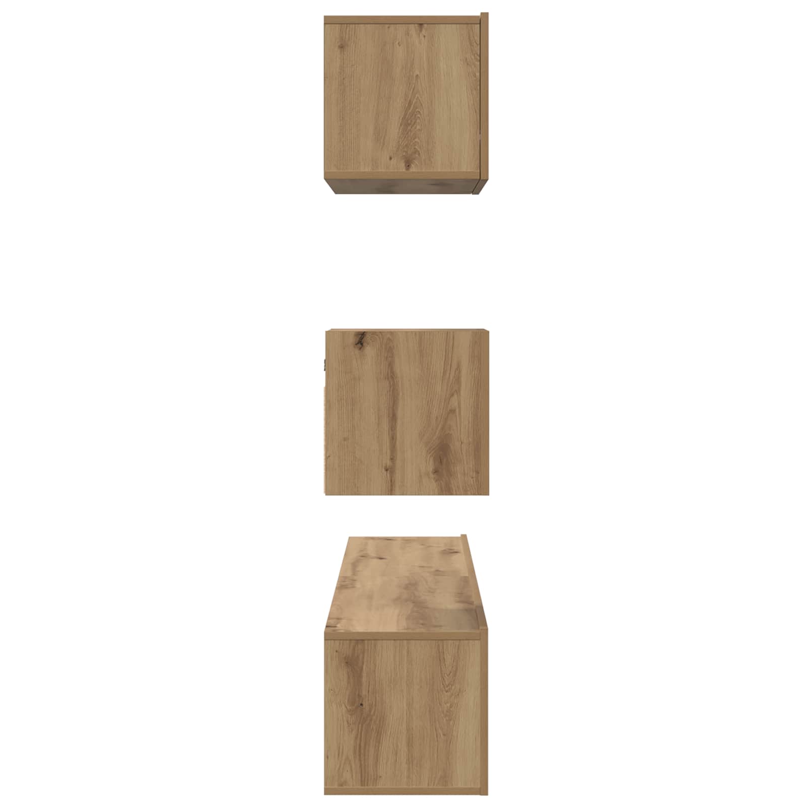 Set mobile TV 3 pcs Rovere artigianale Legno multistrato