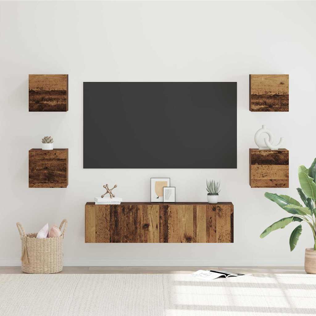 Set mobile TV 6 pcs Legno vecchio Legno multistrato
