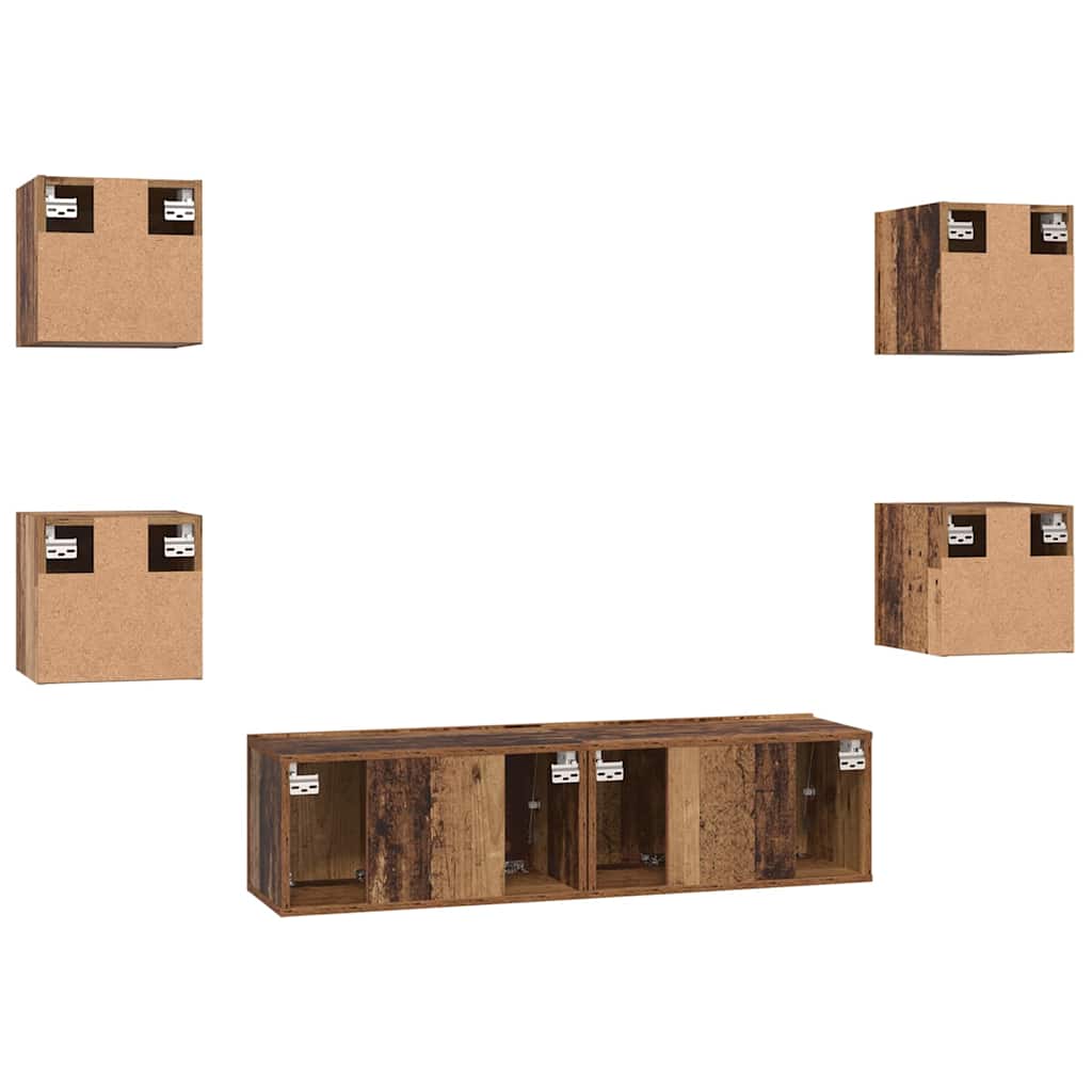 Set mobile TV 6 pcs Legno vecchio Legno multistrato