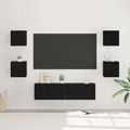 Set mobile TV 6 pcs Rovere Nero Legno multistrato