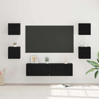 Set mobile TV 6 pcs Rovere Nero Legno multistrato