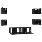 Set mobile TV 6 pcs Rovere Nero Legno multistrato