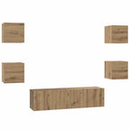 Set mobile TV 6 pcs Rovere artigianale Legno multistrato