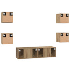 Set mobile TV 6 pcs Rovere artigianale Legno multistrato