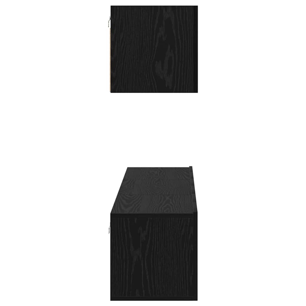 Set mobile TV 4 pcs Rovere Nero Legno multistrato