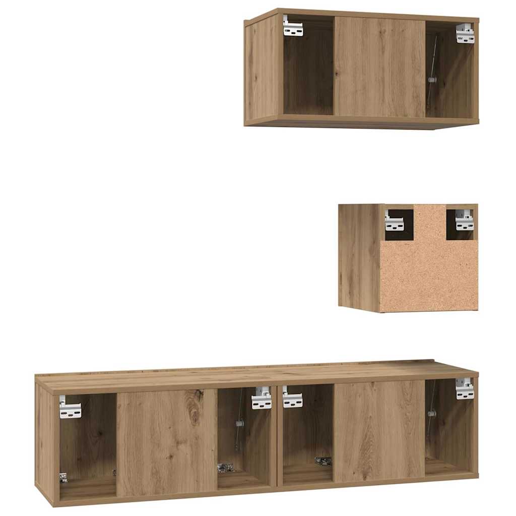 Set mobile TV 4 pcs Rovere artigianale Legno multistrato