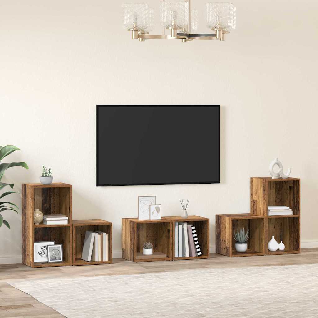 Set mobile TV 6 pcs Legno vecchio Legno multistrato