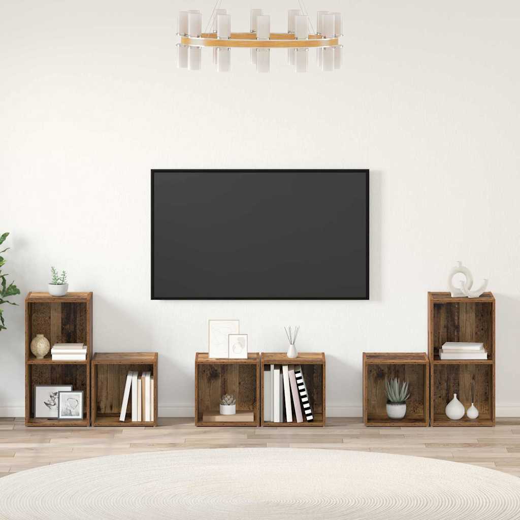 Set mobile TV 6 pcs Legno vecchio Legno multistrato