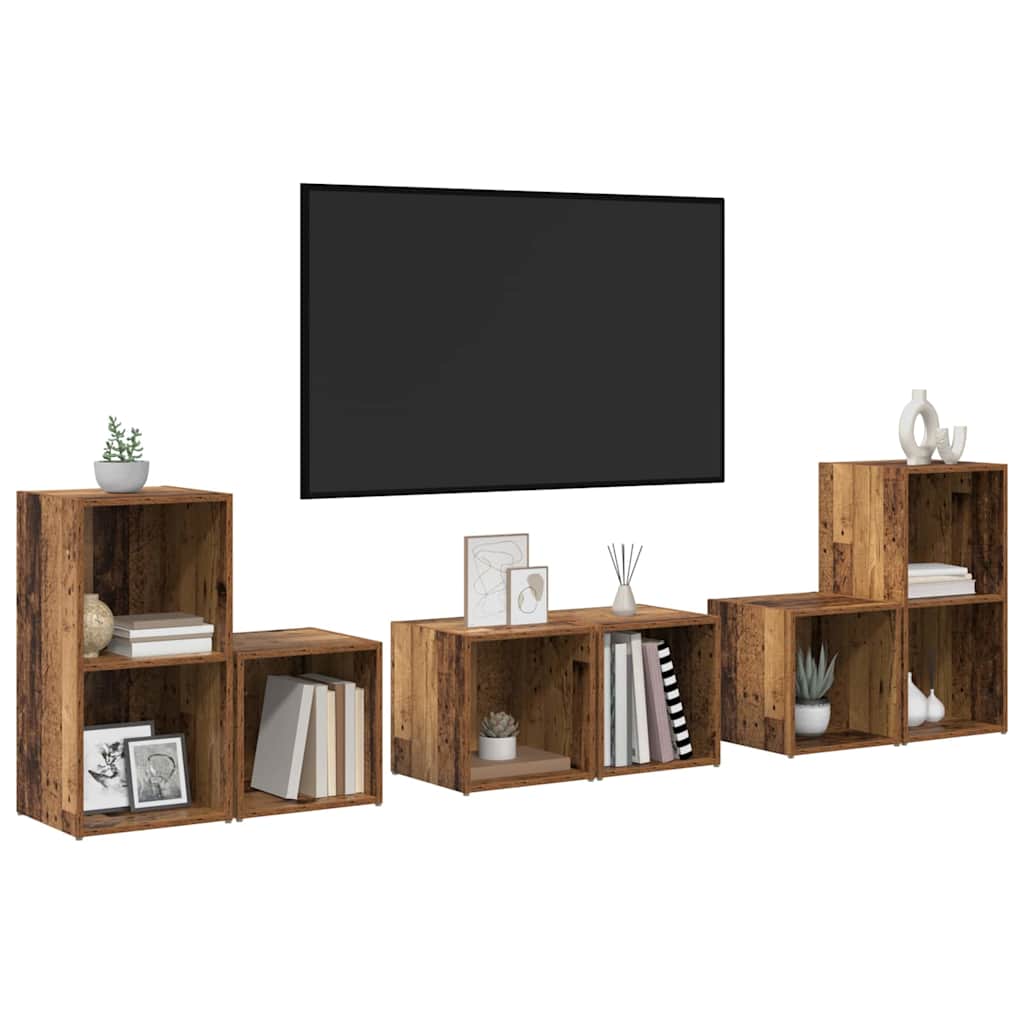 Set mobile TV 6 pcs Legno vecchio Legno multistrato