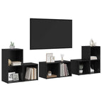 Set mobile TV 6 pcs Rovere Nero Legno multistrato
