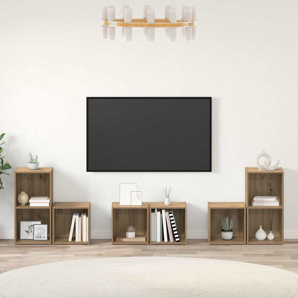Set mobile TV 6 pcs Rovere artigianale Legno multistrato