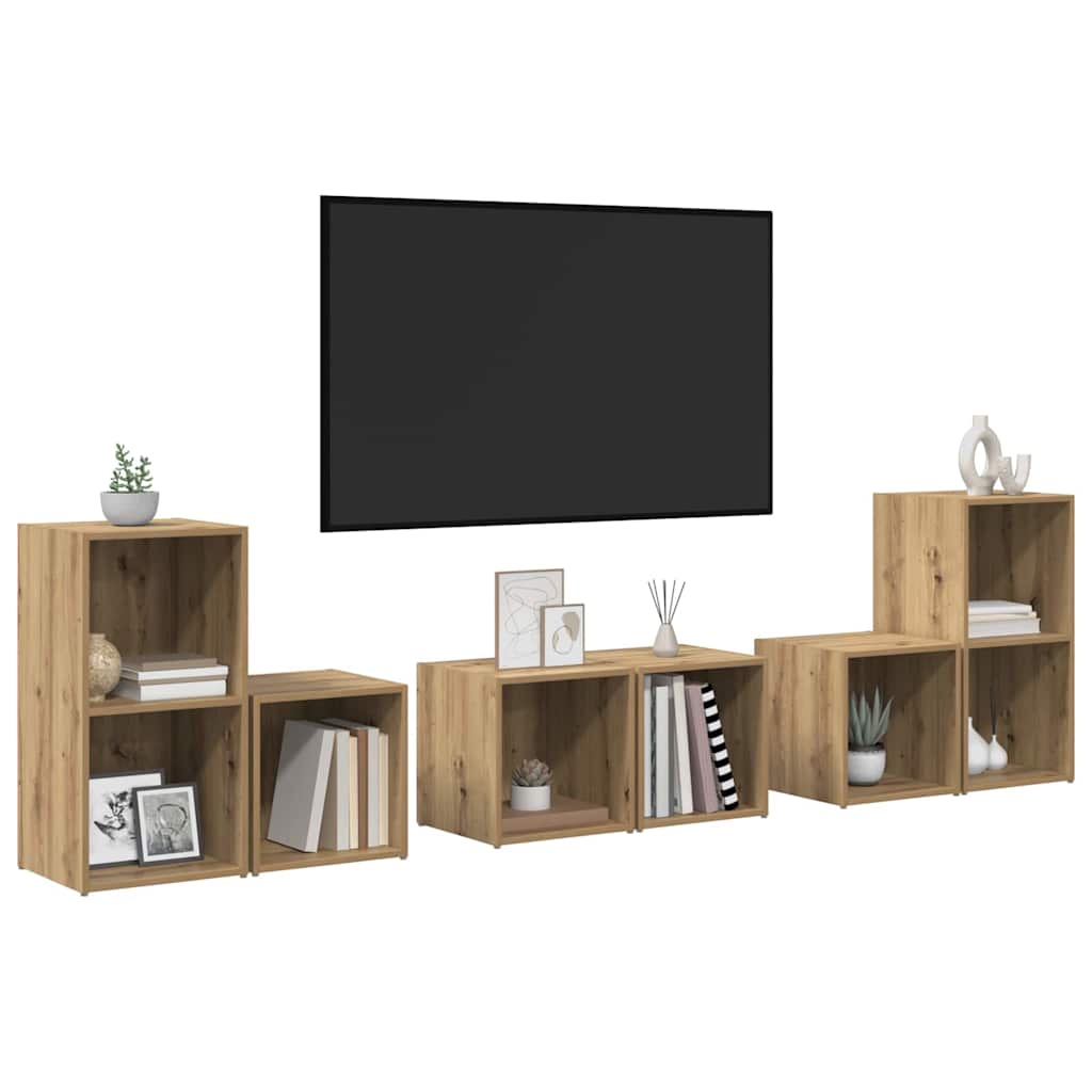 Set mobile TV 6 pcs Rovere artigianale Legno multistrato