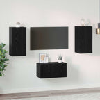 Set mobile TV 3 pcs Rovere Nero Legno multistrato