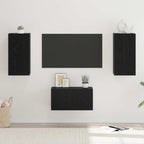 Set mobile TV 3 pcs Rovere Nero Legno multistrato