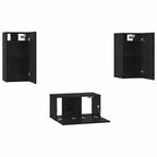 Set mobile TV 3 pcs Rovere Nero Legno multistrato