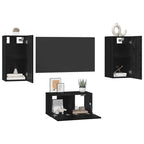 Set mobile TV 3 pcs Rovere Nero Legno multistrato