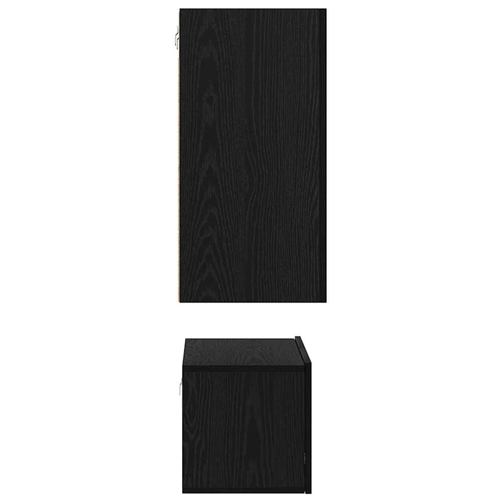 Set mobile TV 3 pcs Rovere Nero Legno multistrato