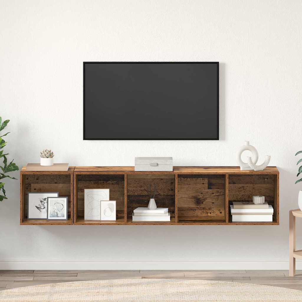 Set di mobili TV 2 pcs Legno vecchio Legno multistrato