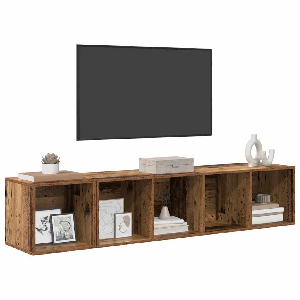Set di mobili TV 2 pcs Legno vecchio Legno multistrato