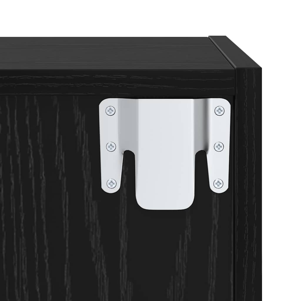 Set di mobili TV 2 pcs Rovere Nero Legno multistrato