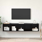 Set di mobili TV 2 pcs Rovere Nero Legno multistrato