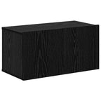 Mobile TV da Parete 4 pcs Rovere Nero Legno multistrato