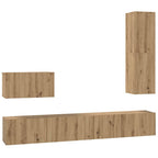 Mobile TV da Parete 4 pcs Rovere artigianale Legno multistrato
