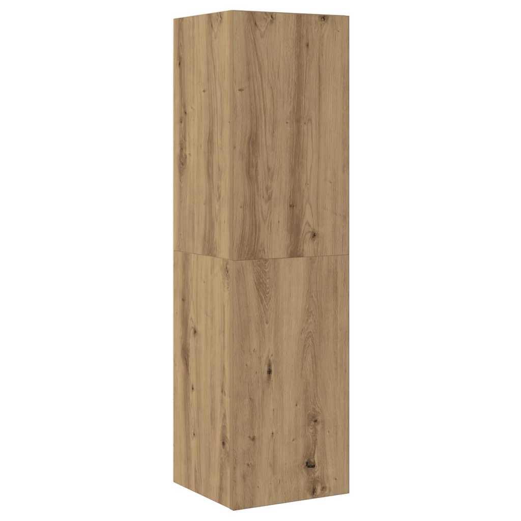 Mobile TV da Parete 4 pcs Rovere artigianale Legno multistrato