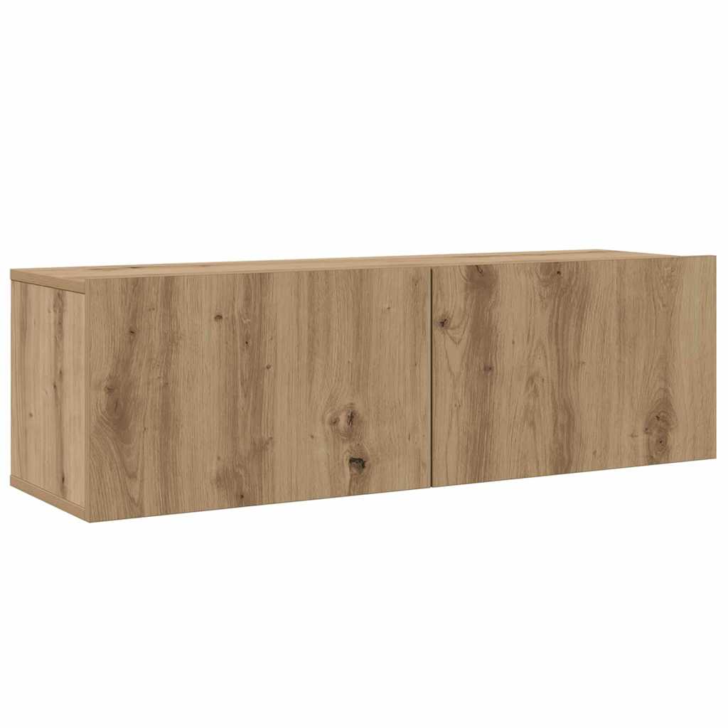 Mobile TV da Parete 4 pcs Rovere artigianale Legno multistrato