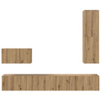 Mobile TV da Parete 4 pcs Rovere artigianale Legno multistrato