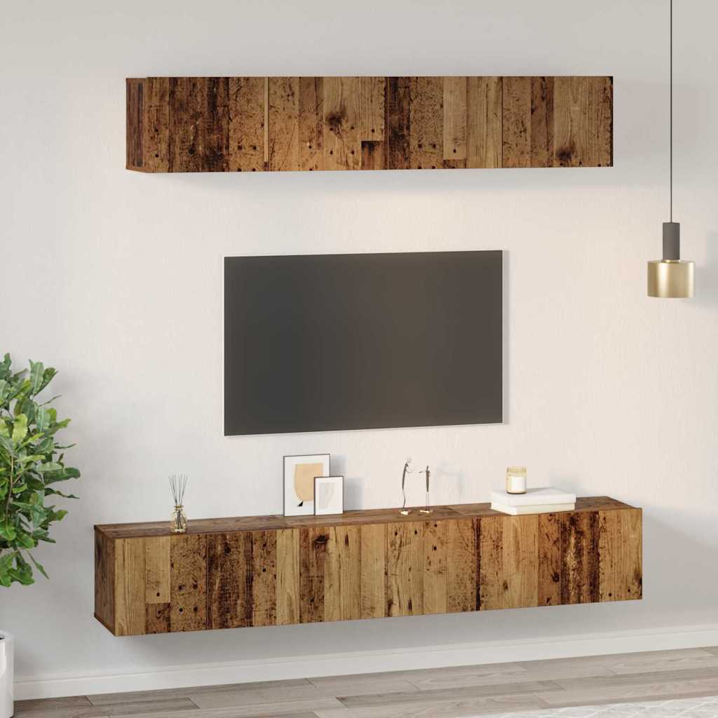 Set mobile TV 5 pcs Legno vecchio Legno multistrato