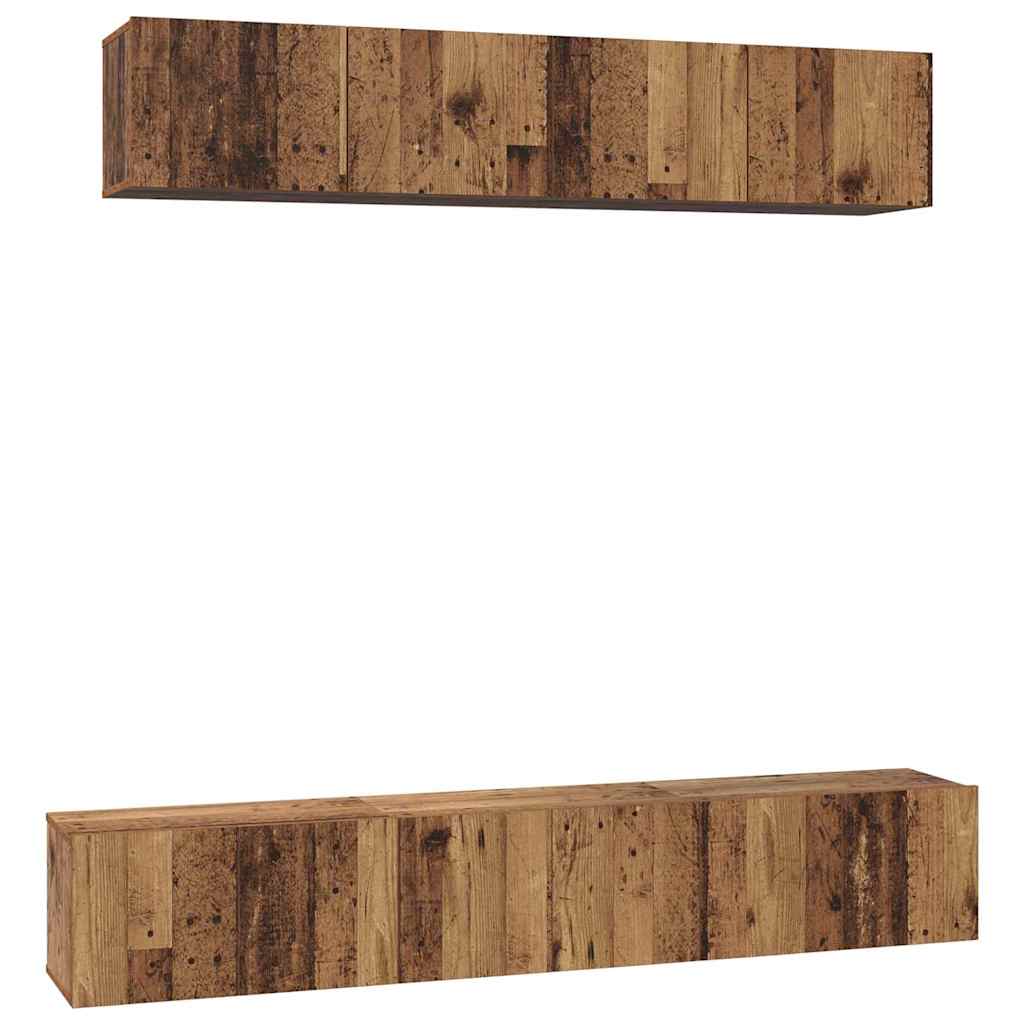 Set mobile TV 5 pcs Legno vecchio Legno multistrato