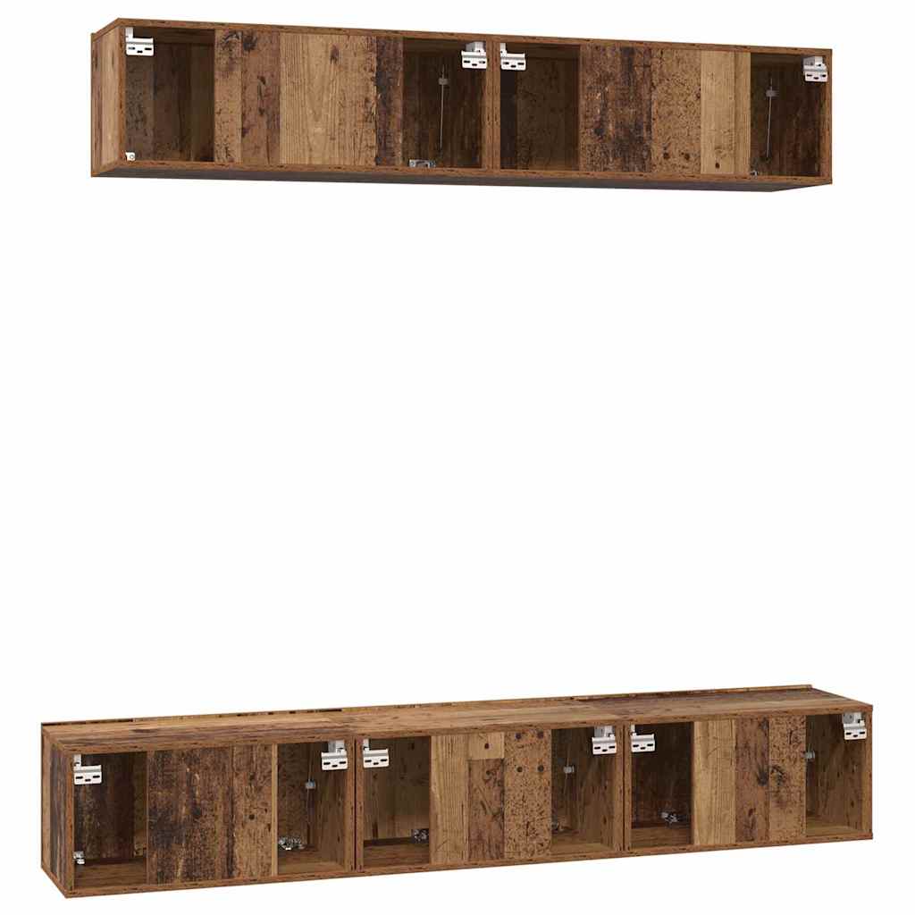 Set mobile TV 5 pcs Legno vecchio Legno multistrato