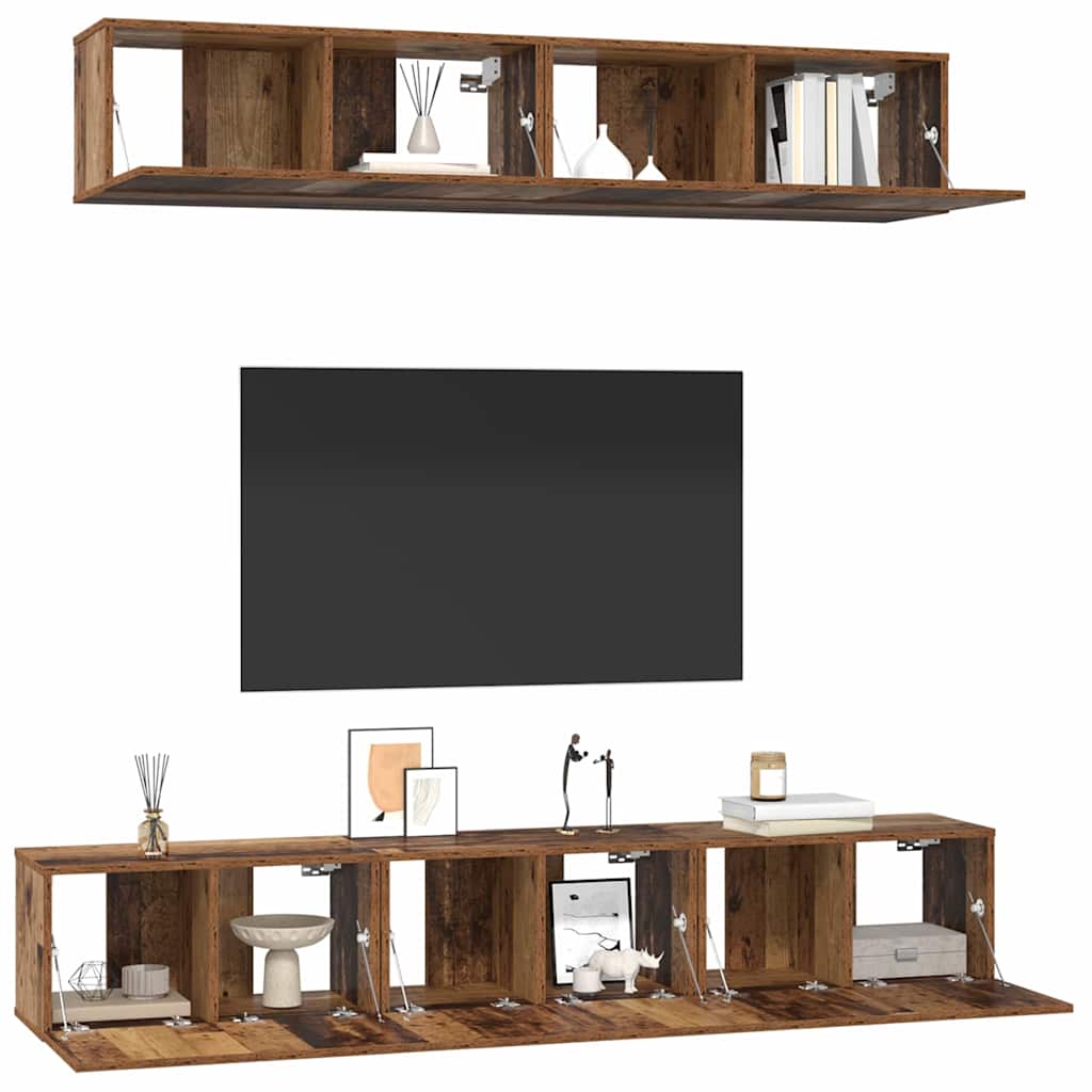 Set mobile TV 5 pcs Legno vecchio Legno multistrato