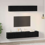 Set mobile TV 5 pcs Rovere Nero Legno multistrato