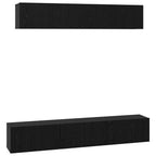 Set mobile TV 5 pcs Rovere Nero Legno multistrato