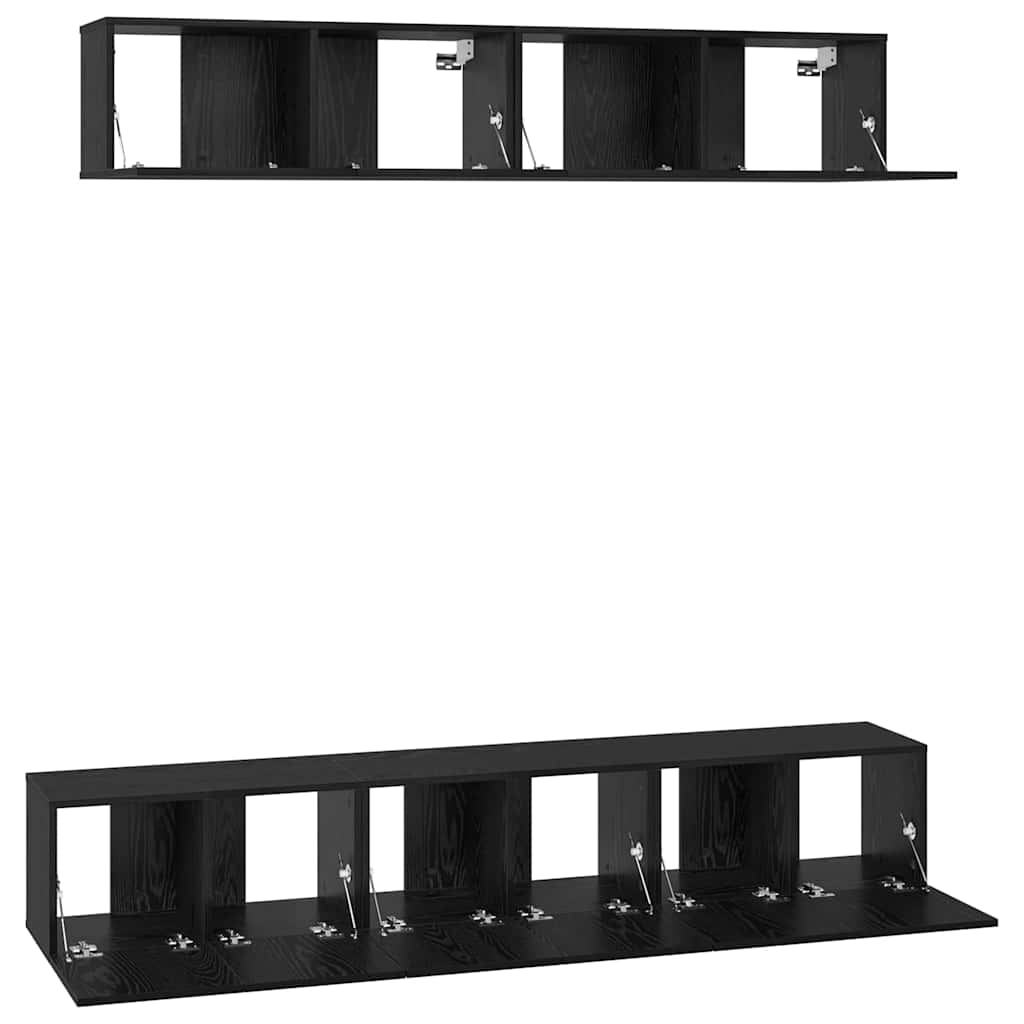 Set mobile TV 5 pcs Rovere Nero Legno multistrato