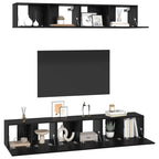 Set mobile TV 5 pcs Rovere Nero Legno multistrato