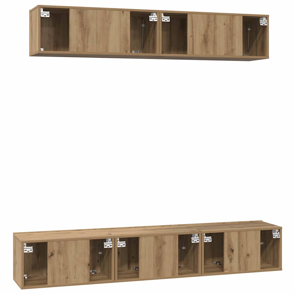 Set mobile TV 5 pcs Rovere artigianale Legno multistrato