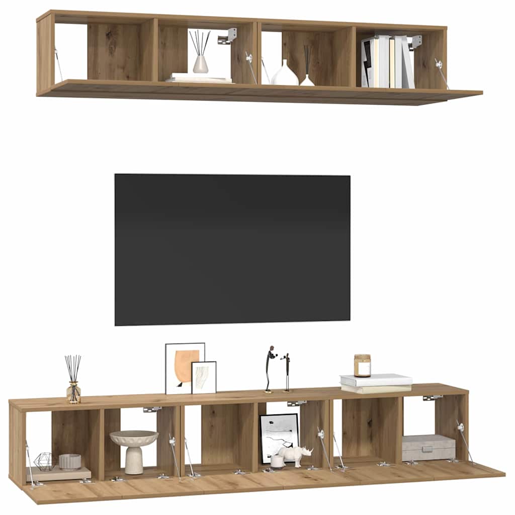 Set mobile TV 5 pcs Rovere artigianale Legno multistrato