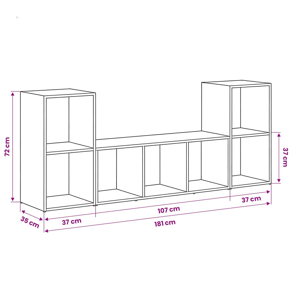 Set mobile TV 3 pcs Marrone Legno multistrato