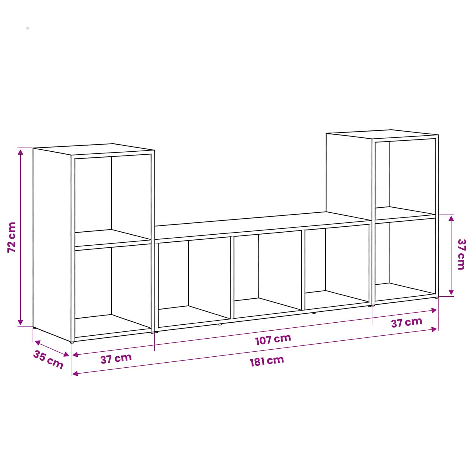 Set mobile TV 3 pcs Marrone Legno multistrato