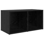 Set mobile TV Montaggio a parete 3 pcs Nero Legno multistrato