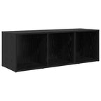 Set mobile TV Montaggio a parete 3 pcs Nero Legno multistrato