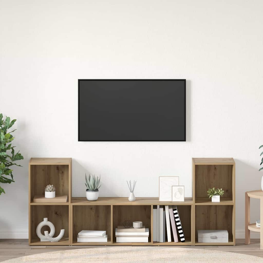 Set mobile TV 3 pcs Marrone Legno multistrato