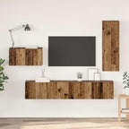 Set mobile TV 4 pcs Legno vecchio Legno multistrato
