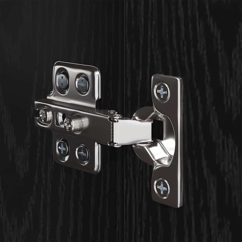 Set mobile TV con cassetto 4 pcs Rovere Nero Legno multistrato