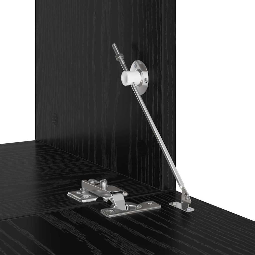 Set mobile TV con cassetto 4 pcs Rovere Nero Legno multistrato